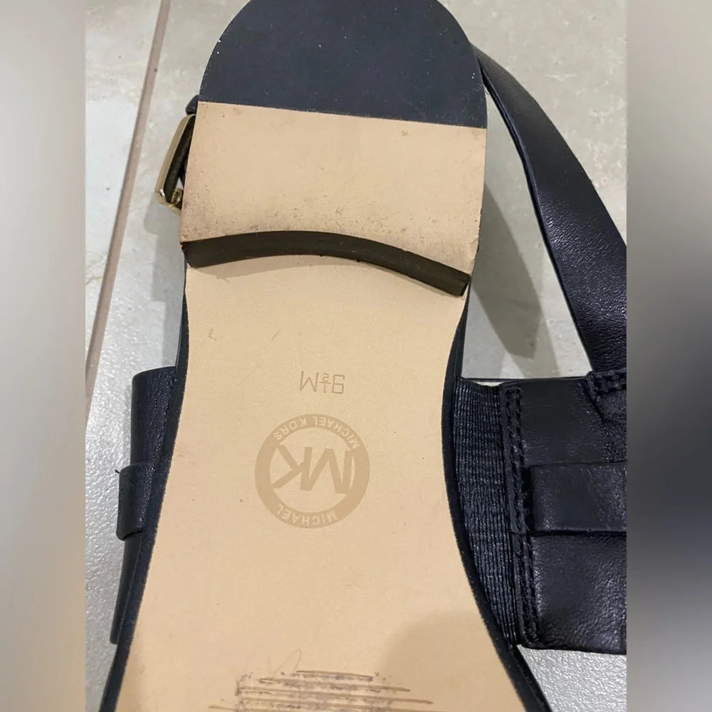MICHAEL KORS Molly Flat Sandals BLACK Size:9.5 Aus - Picture 4 of 10